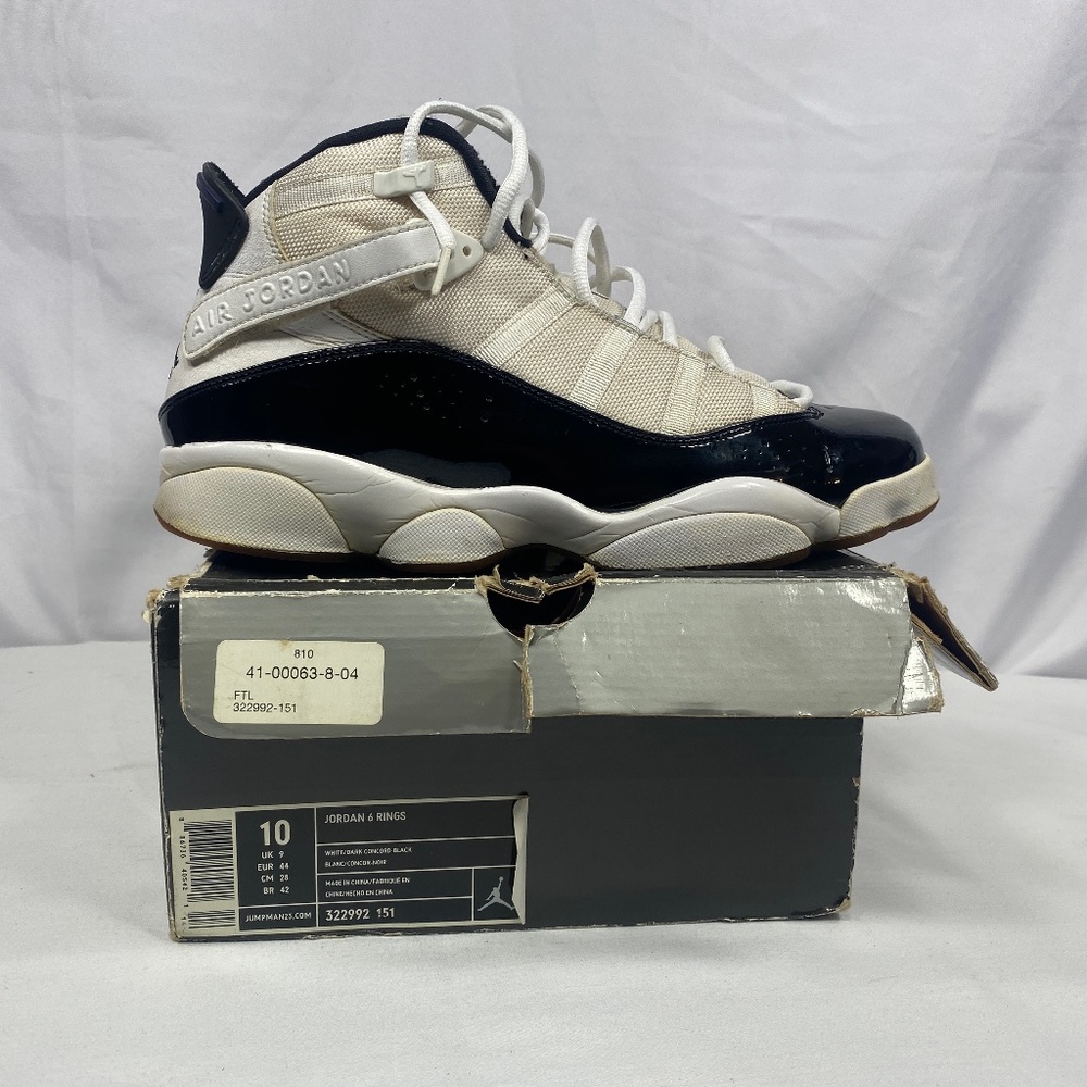2008 NIKE Air Jordan 6 Rings VI OG Box Concord White Black 322992-151 Patent 10